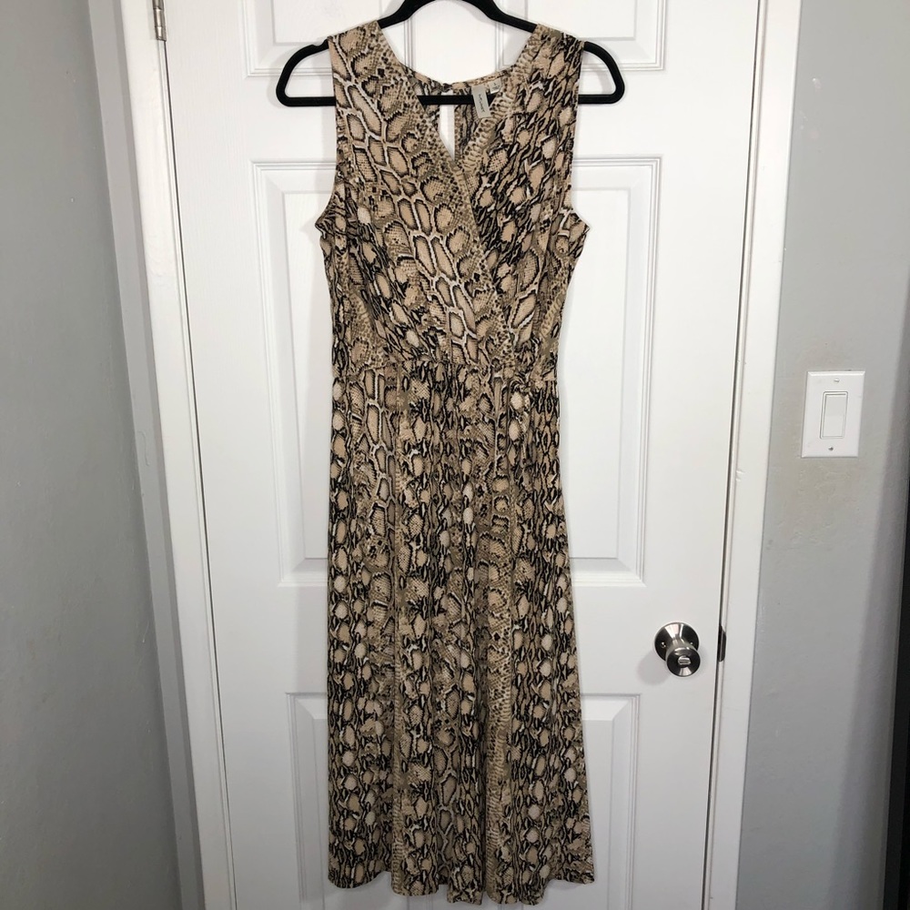 Tacera Romper Snake Print Wide Leg Sz L